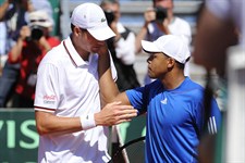 John Isner (USA) and Jo-Wilfried Tsonga (FRA)