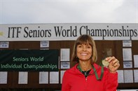 Diane Barker (USA), 2013 women's 55 singles world champion