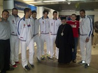The Serbian team with the very Rev. Archimandrite NekTarios (Serfes)